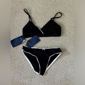Brandy Melville Black Lace Polina Bra Set with Underwear